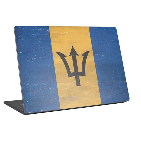 Barbados Flag Distressed Universal Laptop 18in (14.6 x 10.6in) Skin